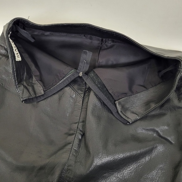 90’s Leather Pencil Skirt knee length mini midi high rise lined - Picture 10 of 11